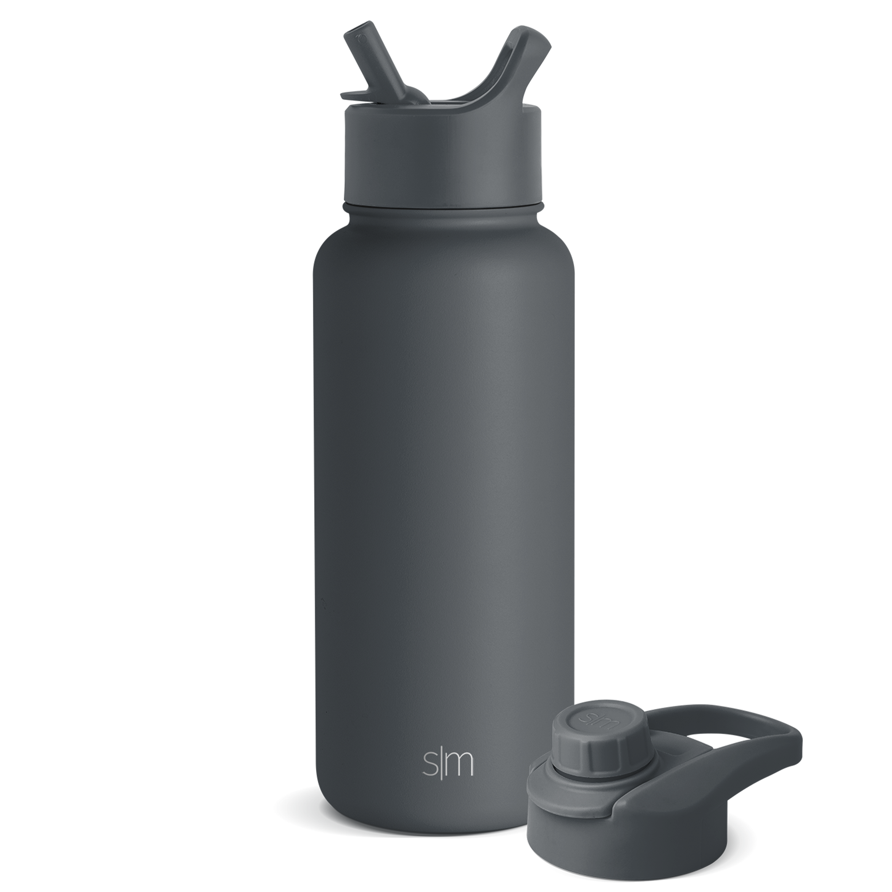 Summit Water Bottle with Straw Lid and Chug Lid - Graphite