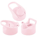 Summit Water Bottle Lid 3 Pack - Flip Lid with Handle, Insulated Straw Lid, and Insulated Chug Lid - Blush